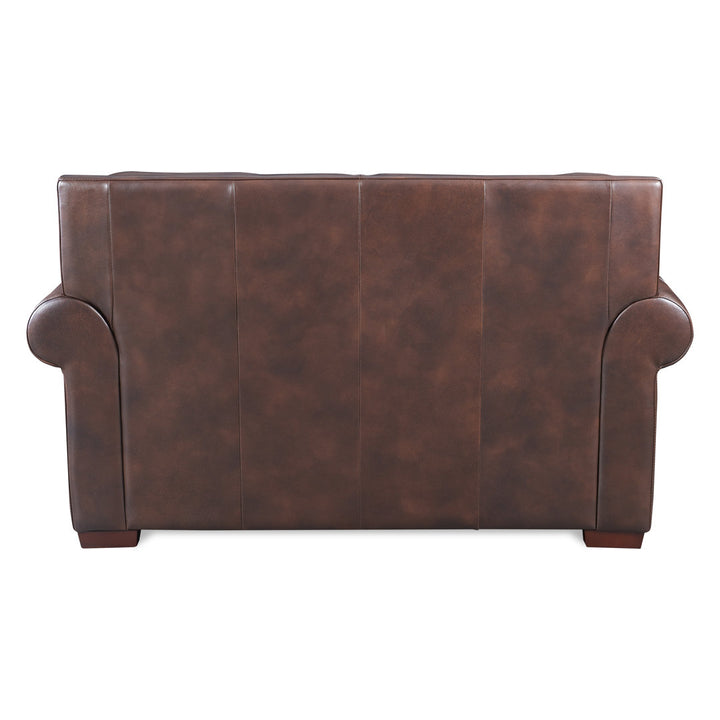 Iwan 67" Genuine Leather Rolled Arm Loveseat Canora Grey