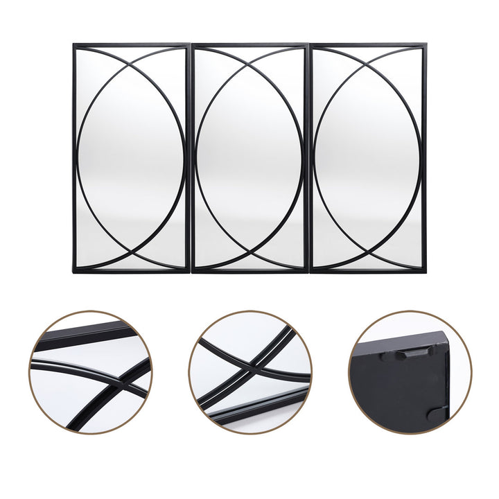 Gaebriel Rectangle Metal Wall Mirror (Set of 3) Ivy Bronx