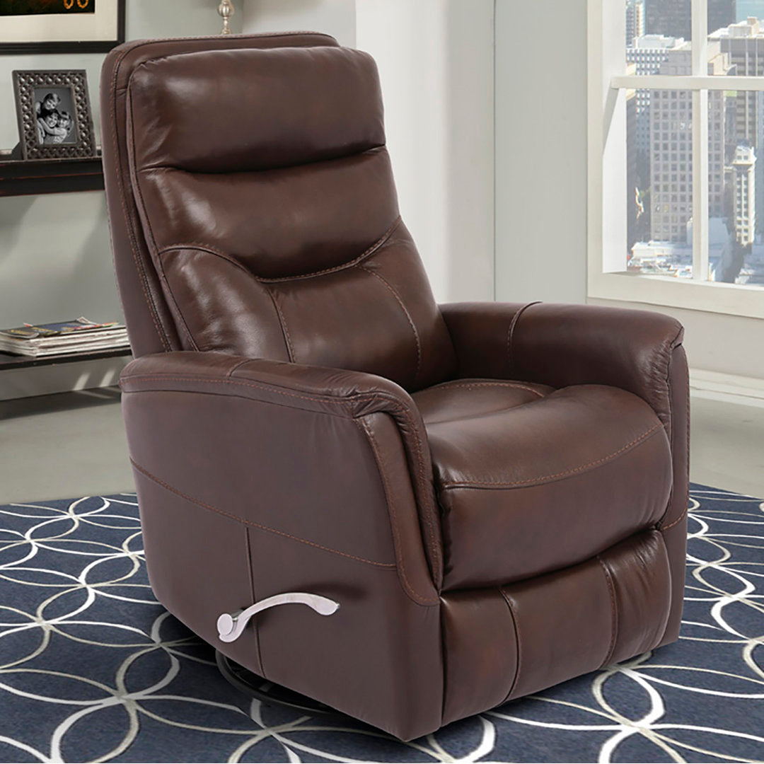 30" Top Grain Leather Manual Swivel Glider Recliner with Flared Arms Red Barrel Studio® Upholstery Color: Robust Genuine Leather