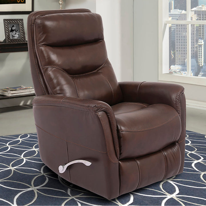 30" Top Grain Leather Manual Swivel Glider Recliner with Flared Arms Red Barrel Studio® Upholstery Color: Robust Genuine Leather