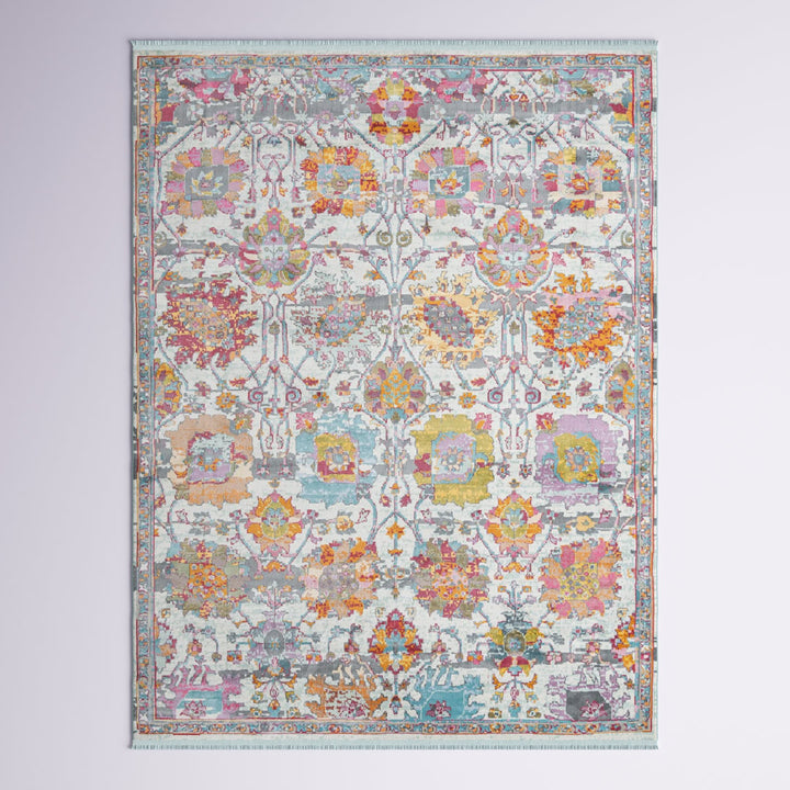 Haefner  Floral Orange/Gray/Blue Area Rug Langley Street® Rug Size: Rectangle 9' x 12'