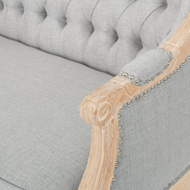 Atenea 49.5'' Upholstered & Birch Wood Loveseat August Grove® Upholstery Color: Light Gray