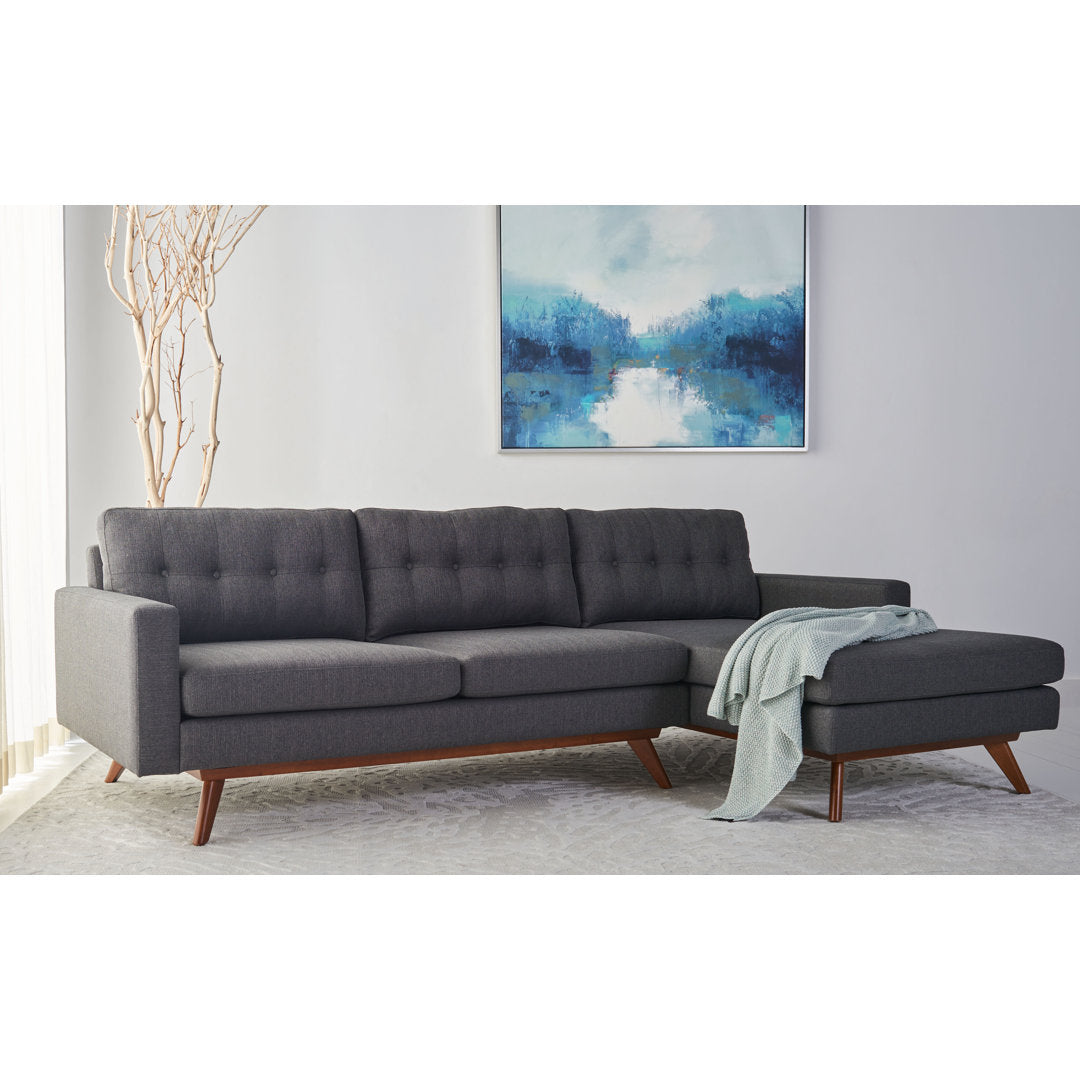 Jalean 103" Wide Linen Right Hand Facing Sofa & Chaise George Oliver