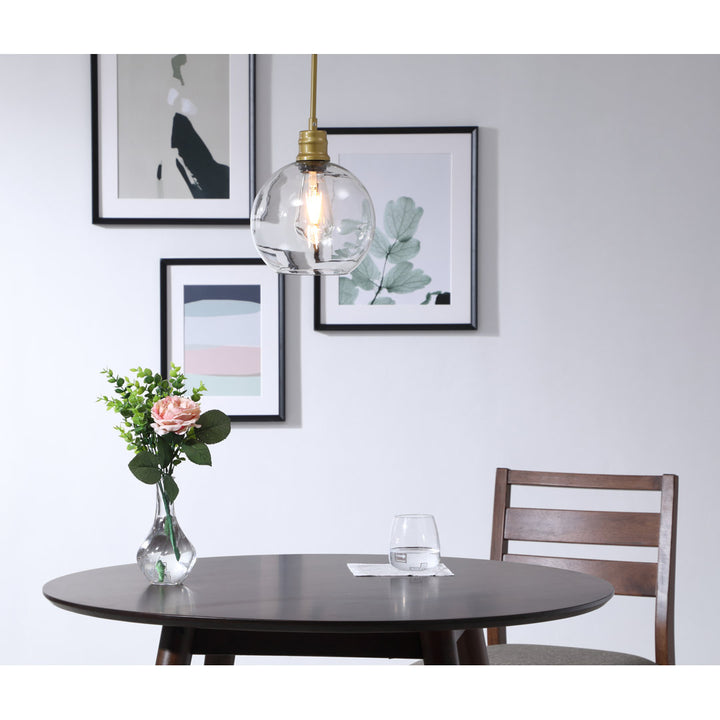 Hammel 1 - Light Single Globe Pendant Wade Logan® Size: 10" H x 8" W x 8" D Finish: Brass