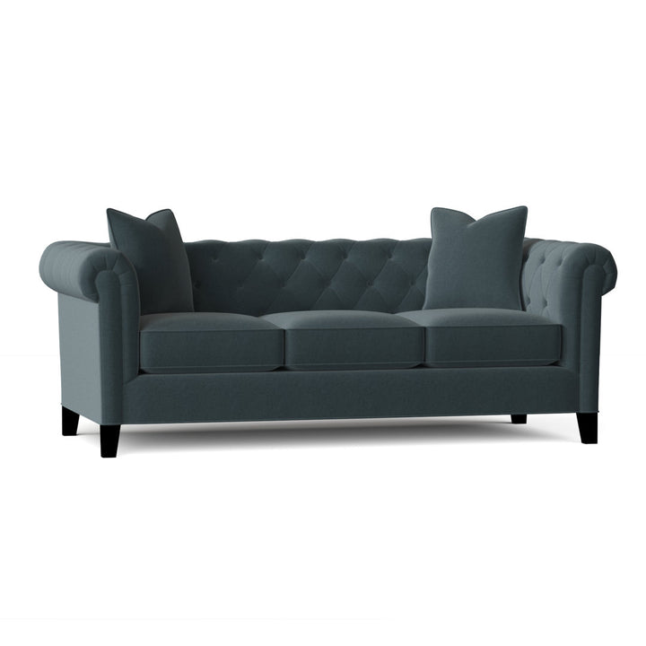 Caspar 82" Velvet Rolled Arm Chesterfield Sofa with Reversible Cushions Willa Arlo™ Interiors Body Fabric: Gypsy Blue Goblin Performance Microfiber