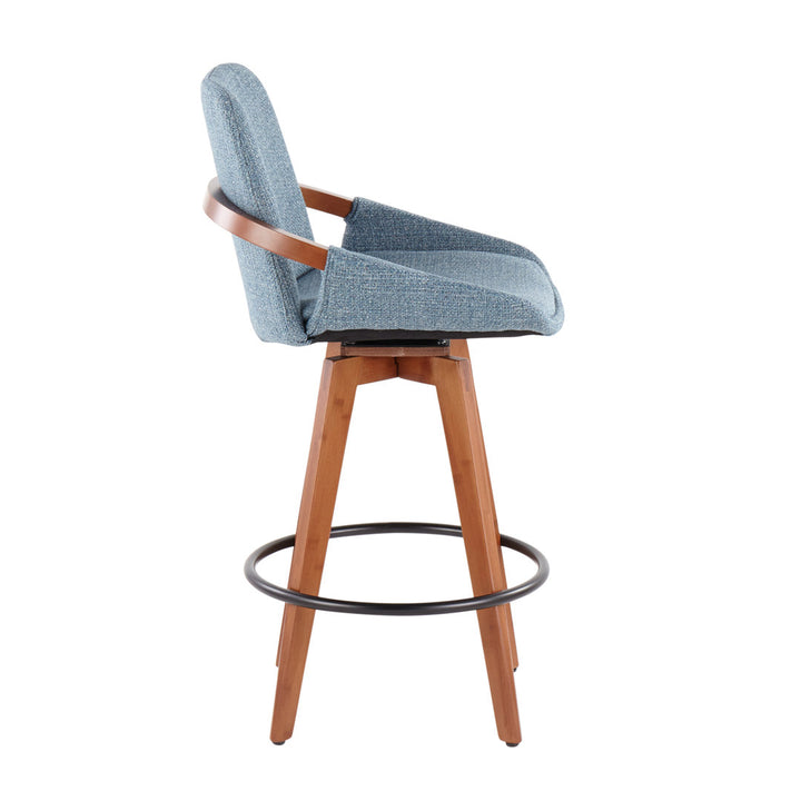 Whitacre Swivel Stool Wade Logan® Upholstery: Blue Noise Tweed, Seat Height: Counter Stool (26" Seat Height)
