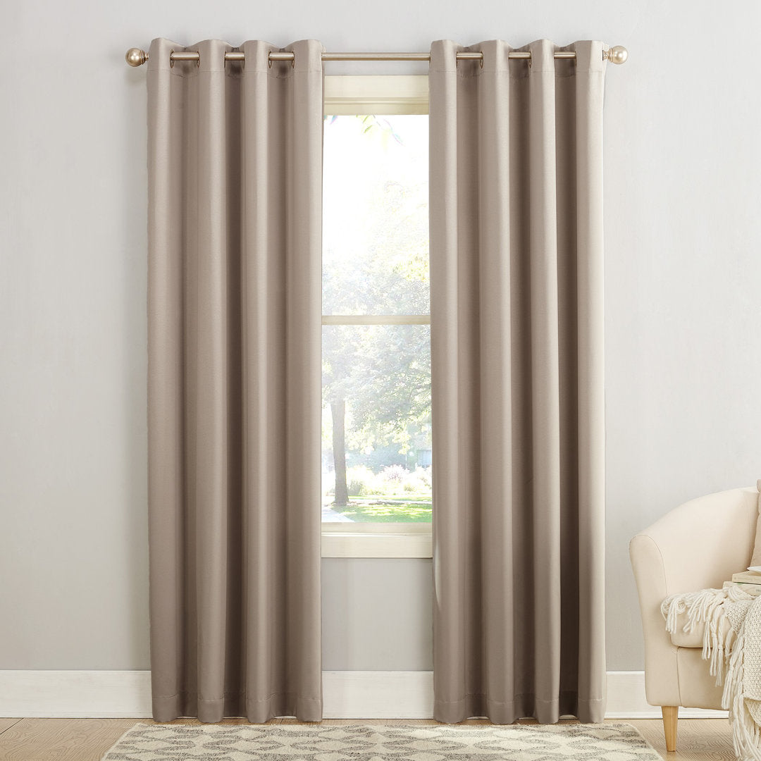 Wayfair Basics Room Darkening Grommet Curtain Panel Wayfair Basics® Curtain Color: Stone Size per Panel: 54" W x 54" L