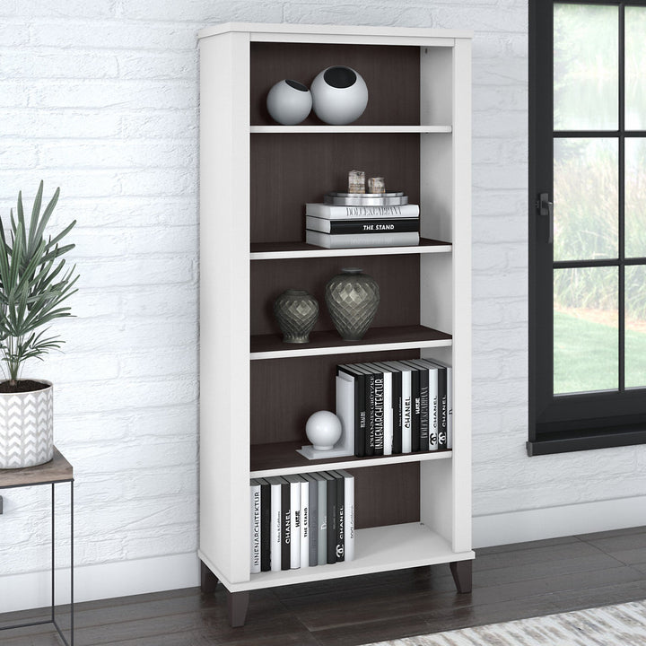 Magomed Bookcase Gracie Oaks Color: Storm Gray/White