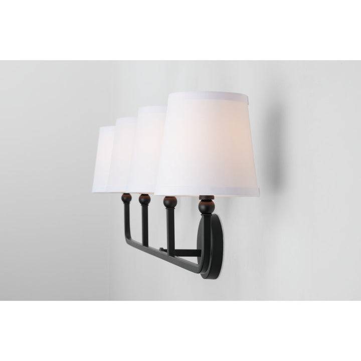 Climsland Dimmable Vanity Light Three Posts™ Number of Lights: 4, Finish: Matte Black