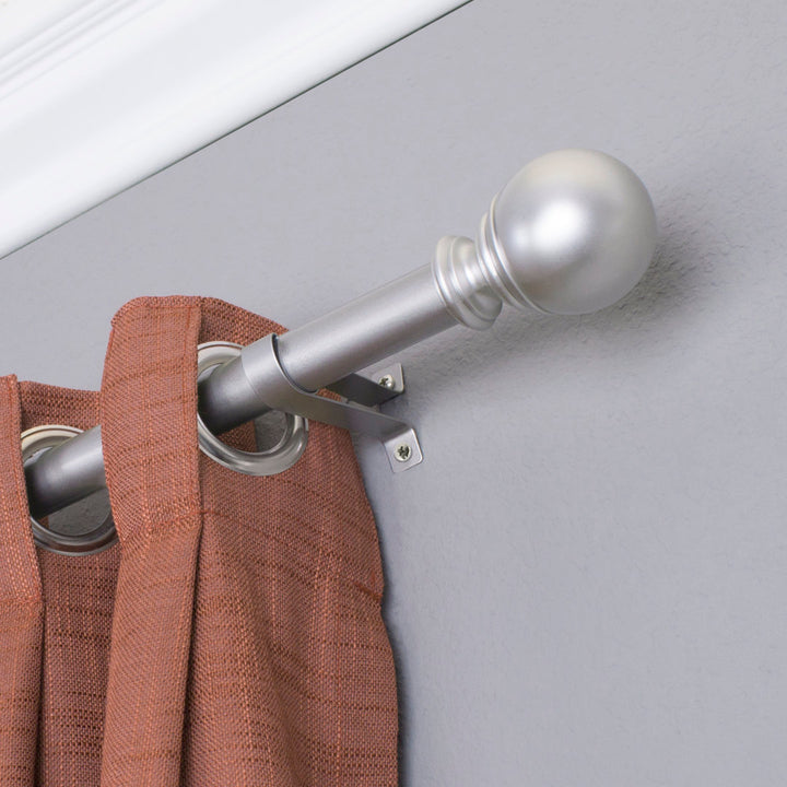 Inman Metal Adjustable Single Curtain Rod Winston Porter Size: 72" - 144" W Finish: Silver