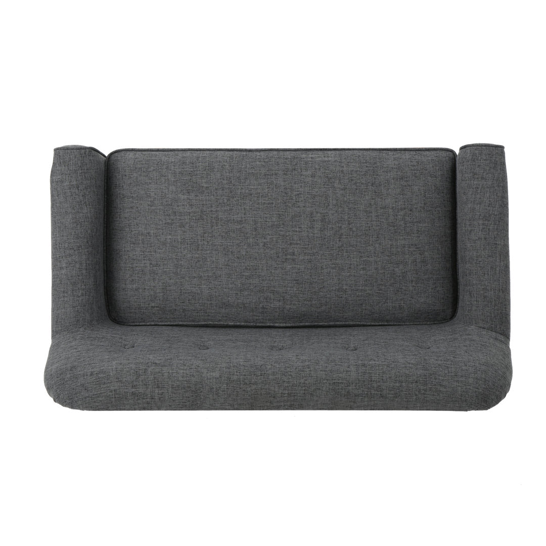 Deby 49.75" Flared Arm Loveseat George Oliver Upholstery Color: Gray Polyester