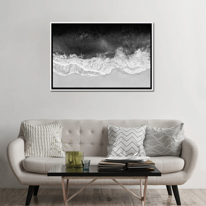 Waves in Black, Gray and White by Maggie Olsen Mercury Row® Size: 32" H x 48" W x 1.5" D Format: White Framed