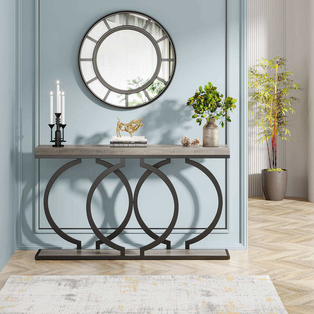 Herakles 55" Console Table Mercer41 Color: Gray/Black