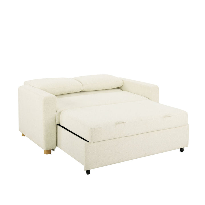 Serta Trinity Full Size Convertible Sleeper Sofa Serta Fabric: Ivory Boucle