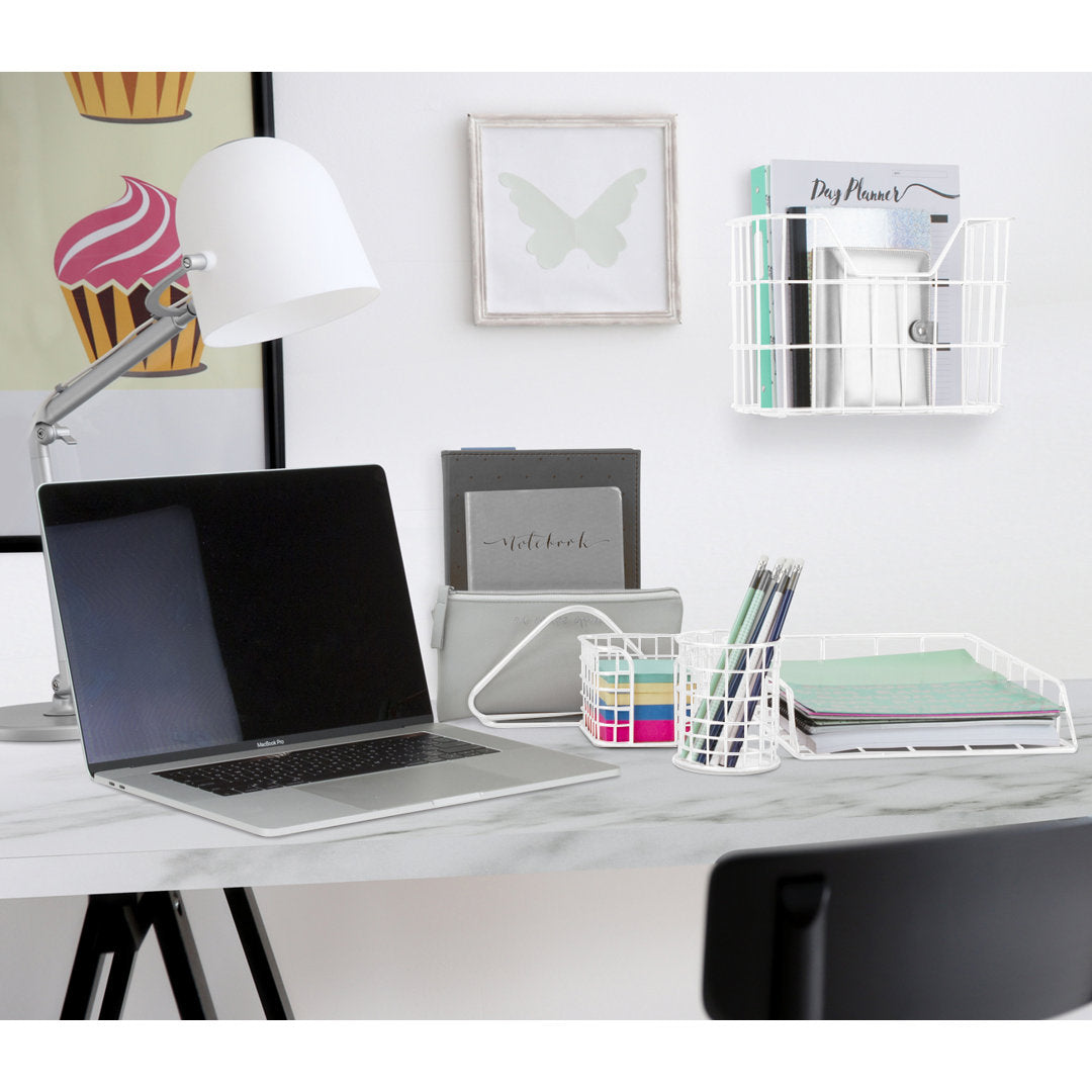 Sorbus Wire Metal 5 in 1 Desk Organizer Set Sorbus Finish: White