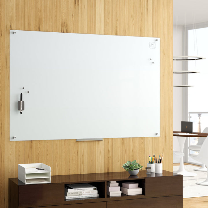Wall Mounted Magnetic Glass Board U Brands Size: 47" x 70"