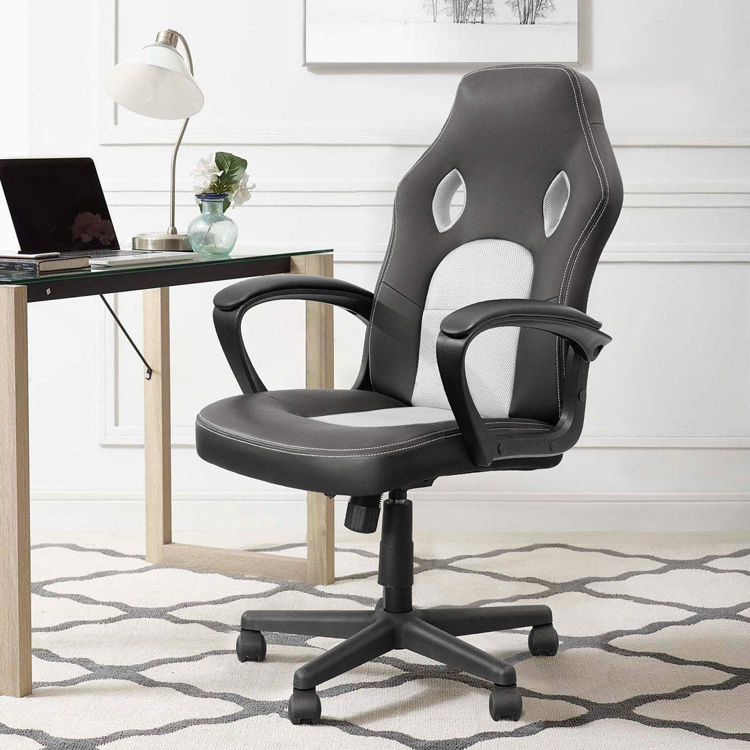 PC and Racing Ergonomic Gaming Chair Ebern Designs Color: White