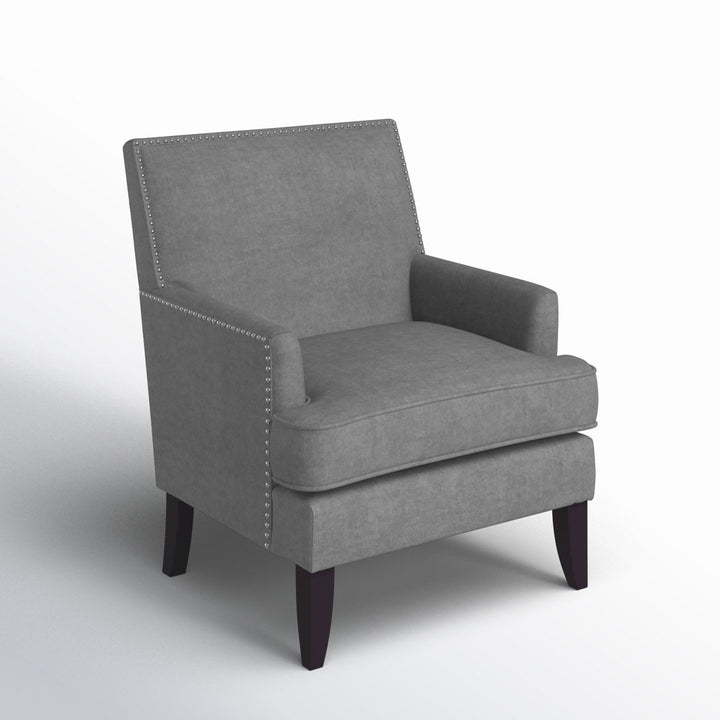 Colton Nailhead Club Chair Three Posts™ Upholstery Color: Gray Polyester
