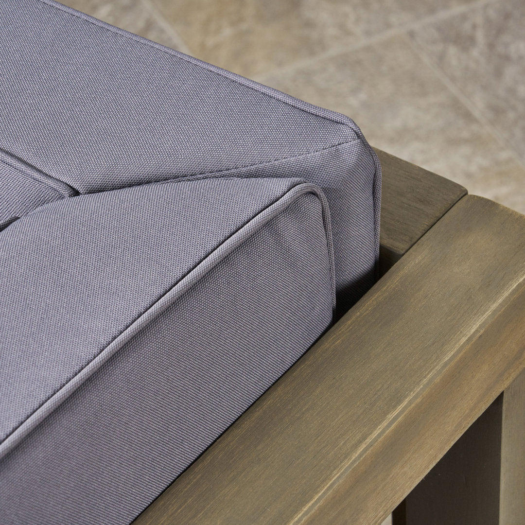Patio Sofa with Cushions Highland Dunes Frame Color / Cushion Color: Gray Finish Frame / Dark Gray Cushion