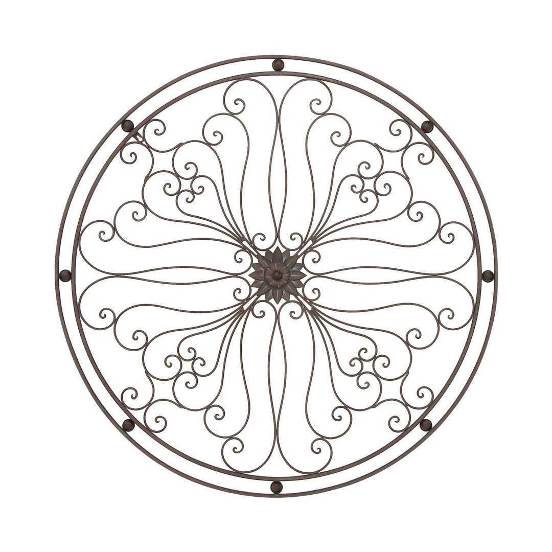 Metal Round Wall Décor Fleur De Lis Living