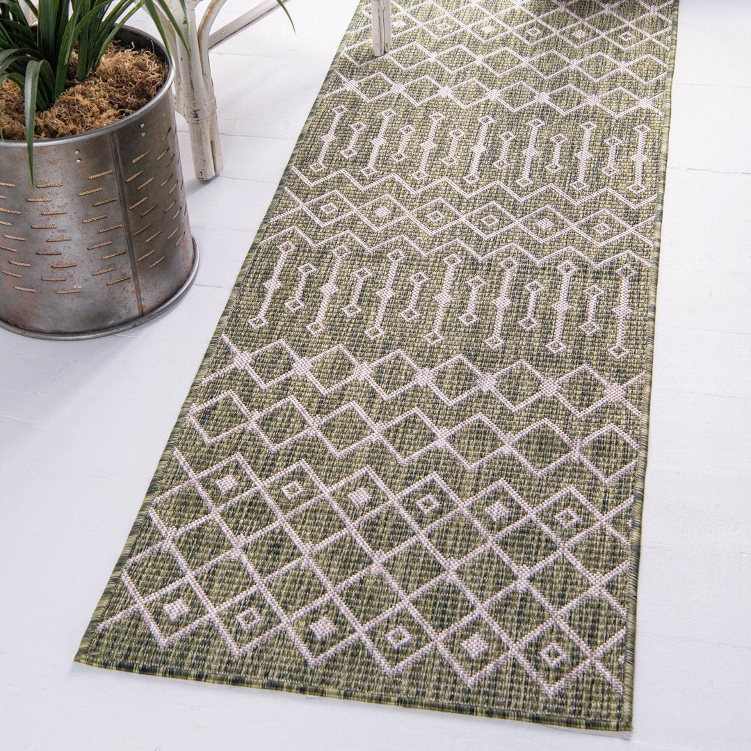 Adley Southwestern Green/Beige Indoor/Outdoor Area Rug Gracie Oaks Rug Size: Runner 2' x 6'1"