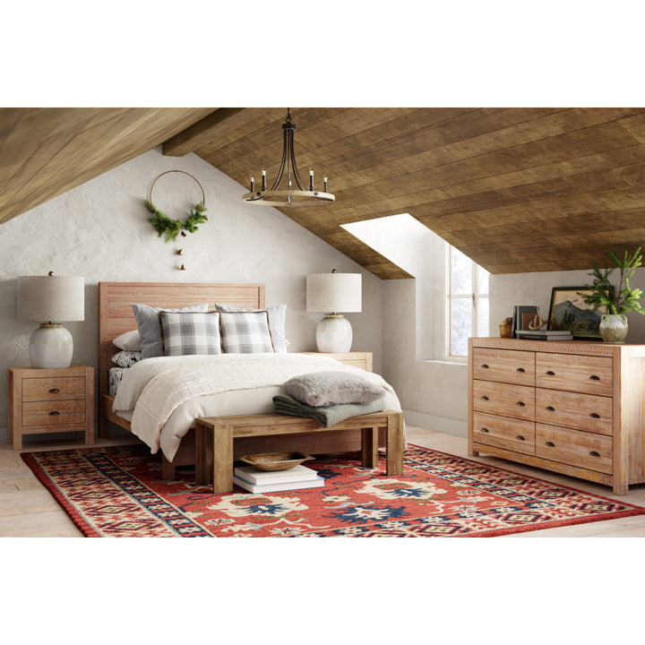 Montauk 6 Drawer Double Dresser Grain Wood Furniture Color: Rustic Off-White