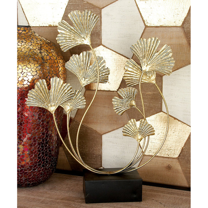 Metal Curved Floral Decorative Sculpture Mercer41