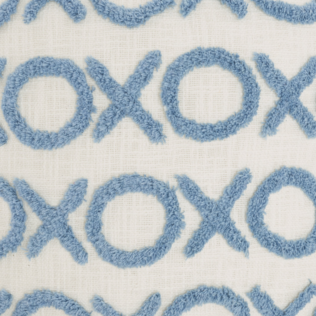 Casual Tufted XOXO Square Cotton Pillow Cover & Insert Mina Victory Color: Ocean