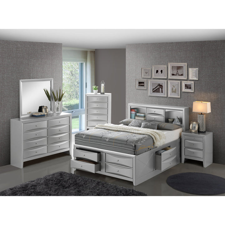 Marilla Storage Platform Bed Glory Furniture Color: Silver Size: Queen