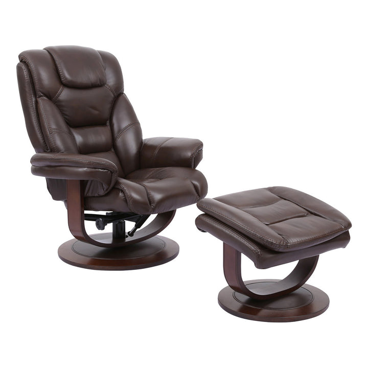 Carolynn 33.5" Wide Leather Match Manual Swivel Ergonomic Recliner with Ottoman Wade Logan® Upholstery Color: Robust Leather Match