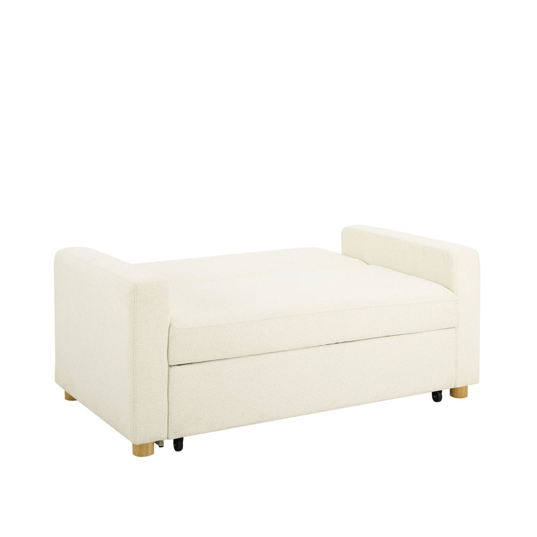 Serta Trinity Full Size Convertible Sleeper Sofa Serta Fabric: Ivory Boucle