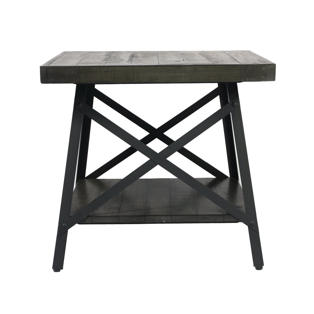 Laguna Solid Wood End Table with Storage Sand & Stable™ Color: Gray