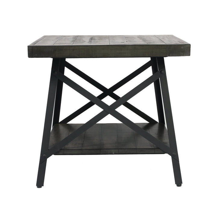 Laguna Solid Wood End Table with Storage Sand & Stable™ Color: Gray