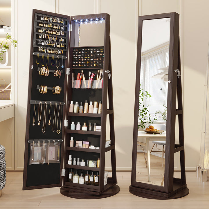 Chrisney 21.6'' Wide Jewelry Armoire with Mirror Loon Peak® Color: Brown