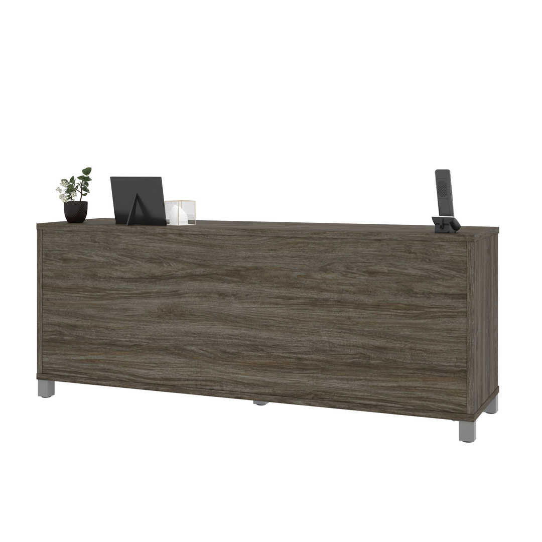 Idael 2 - 72W Credenza with 2 Drawers Ivy Bronx Finish: Walnut Gray