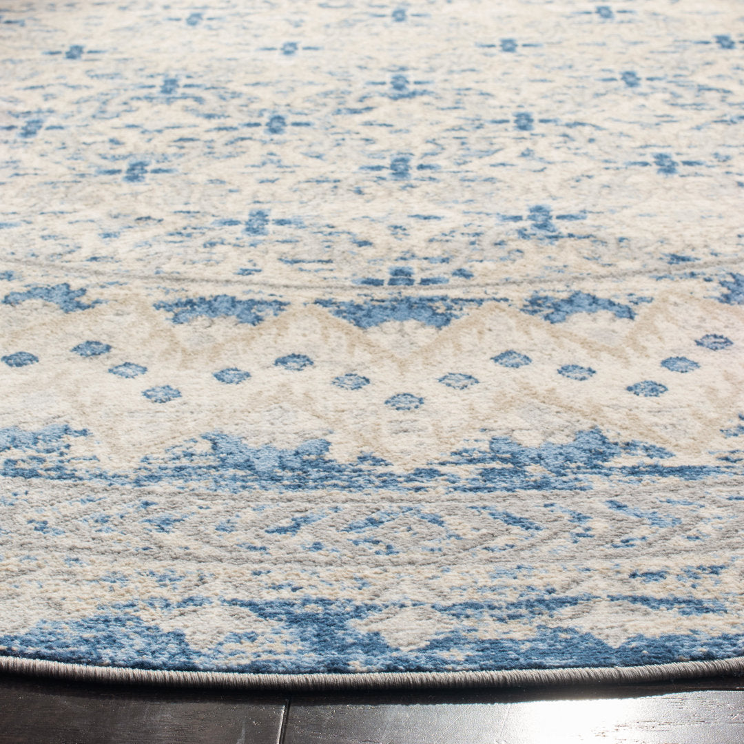 Llana Performance Oriental Rug Bungalow Rose Rug Size: Round 5'