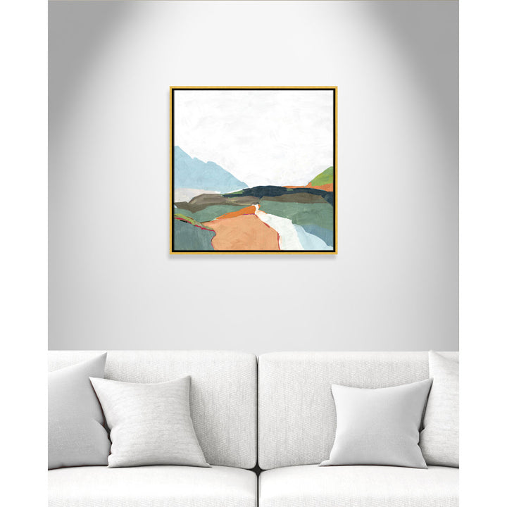 April Morning - Floater Frame Painting on Canvas Joss & Main Size: 25.5" H x 25.5" W x 2" D Format: Gold