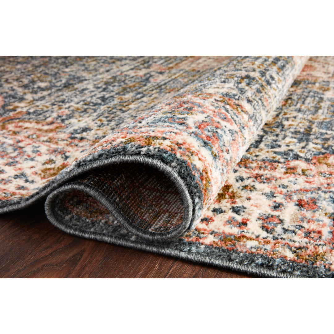 Worchester Oriental Navy/Red Area Rug Bungalow Rose Rug Size: Rectangle 2'7" x 4'