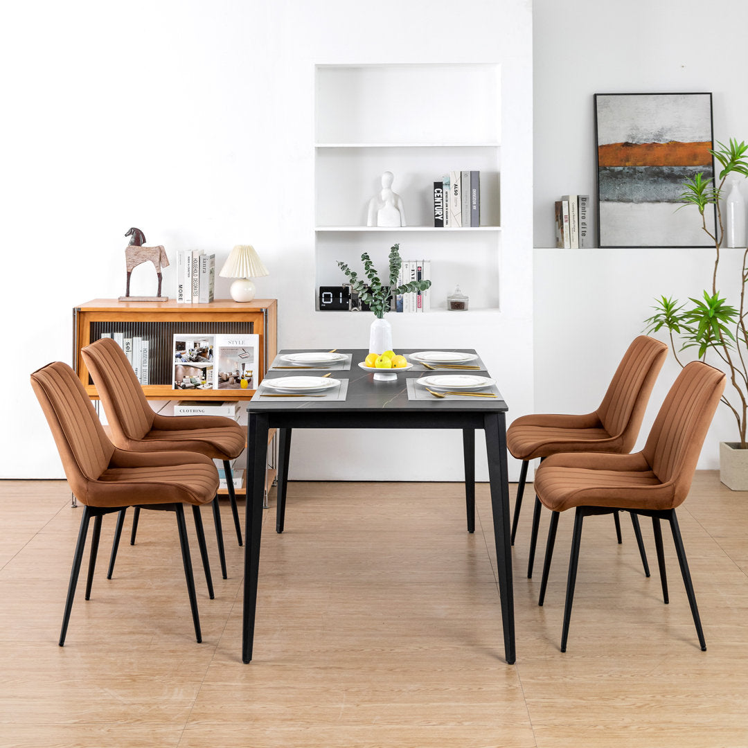 Birkland Dining Chair (Set of 6) Everly Quinn Upholstery Color: Brown