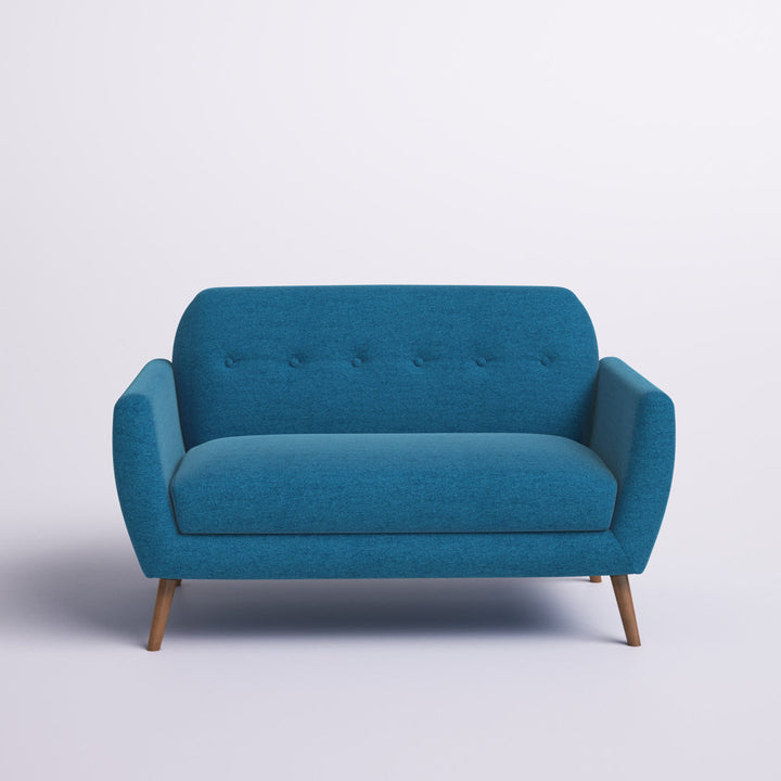 Carolos 58" Round Arms Loveseat Wade Logan® Upholstery Color: Blue