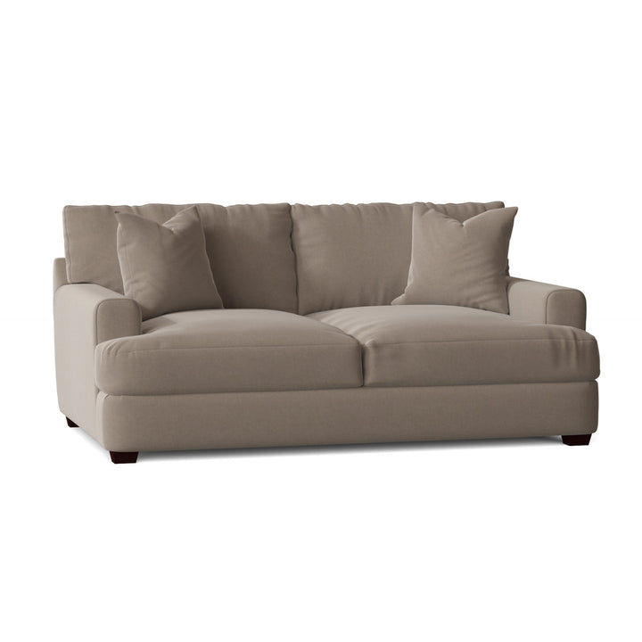Emilio 65" Recessed Arm Loveseat With Reversible Cushions Wayfair Custom Upholstery™ Fabric: Classic Smoke Twill