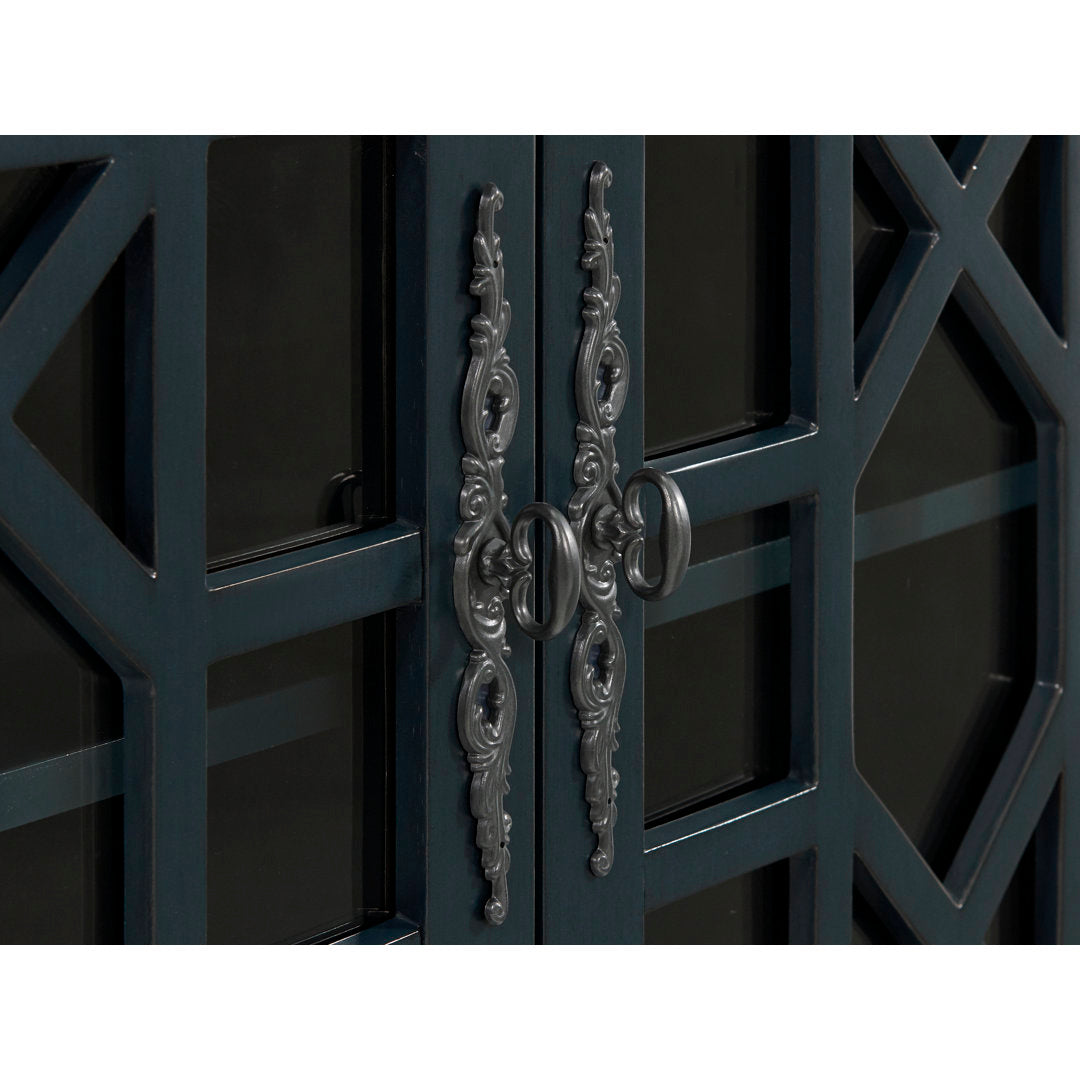 Ahmara 2 - Door Accent Cabinet Three Posts™ Color: Coffee Walnut/Catalina Blue