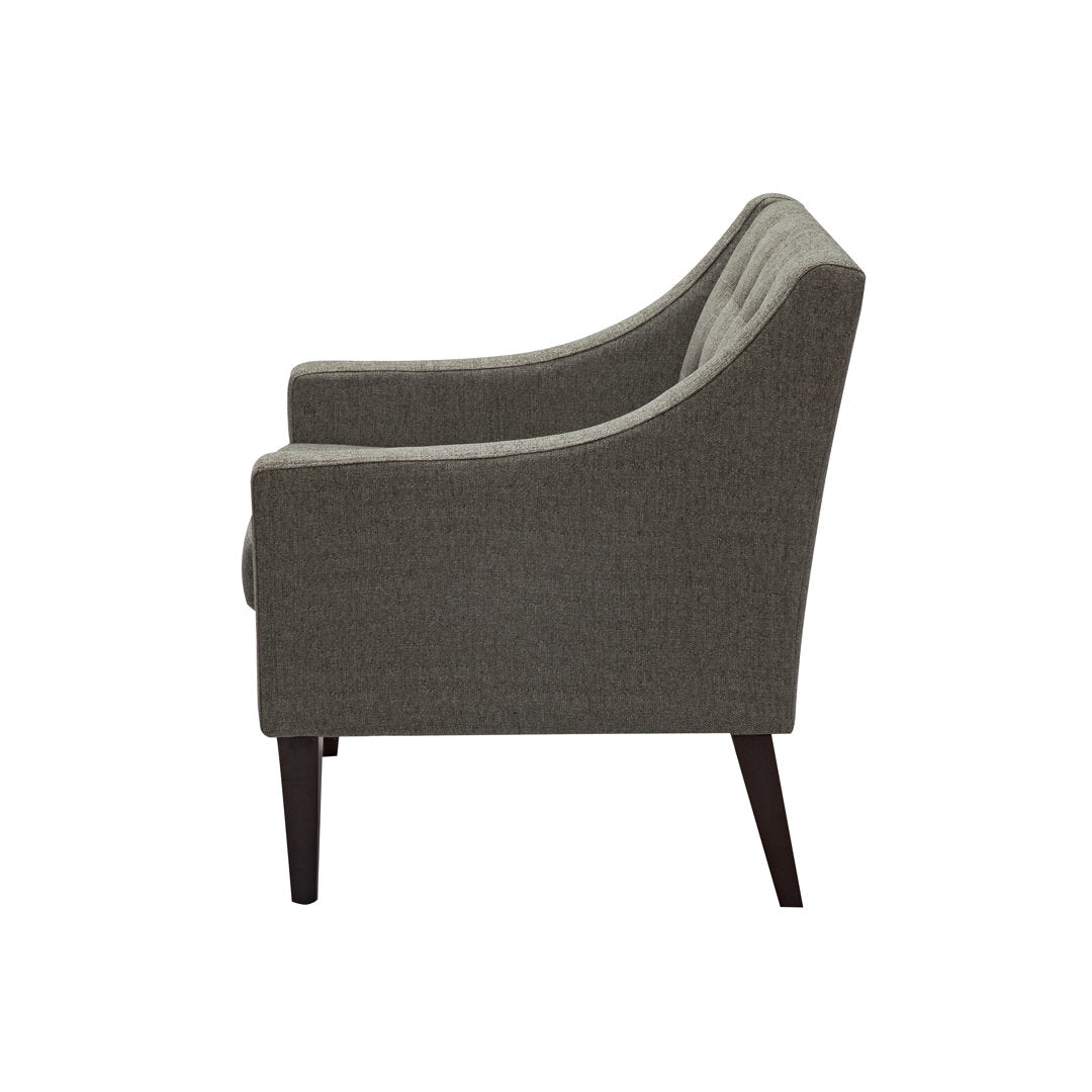 Clopton 26" Wide Mid-Century Modern Tufted Accent Armchair Hashtag Home Fabric: Dark Gray Polyester Blend