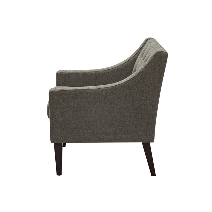Clopton 26" Wide Mid-Century Modern Tufted Accent Armchair Hashtag Home Fabric: Dark Gray Polyester Blend