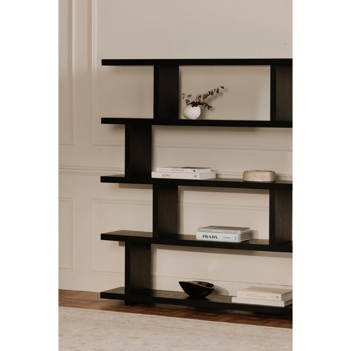 Annora 63" H x 63" W Geometric Bookcase AllModern Color: Black