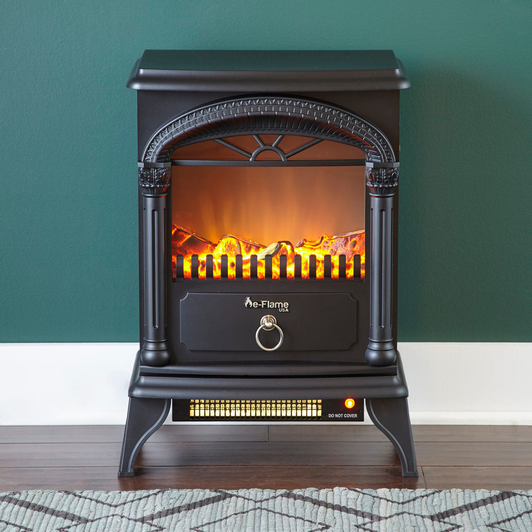 Hamilton Electric Stove e-Flame USA Finish: Matte Black