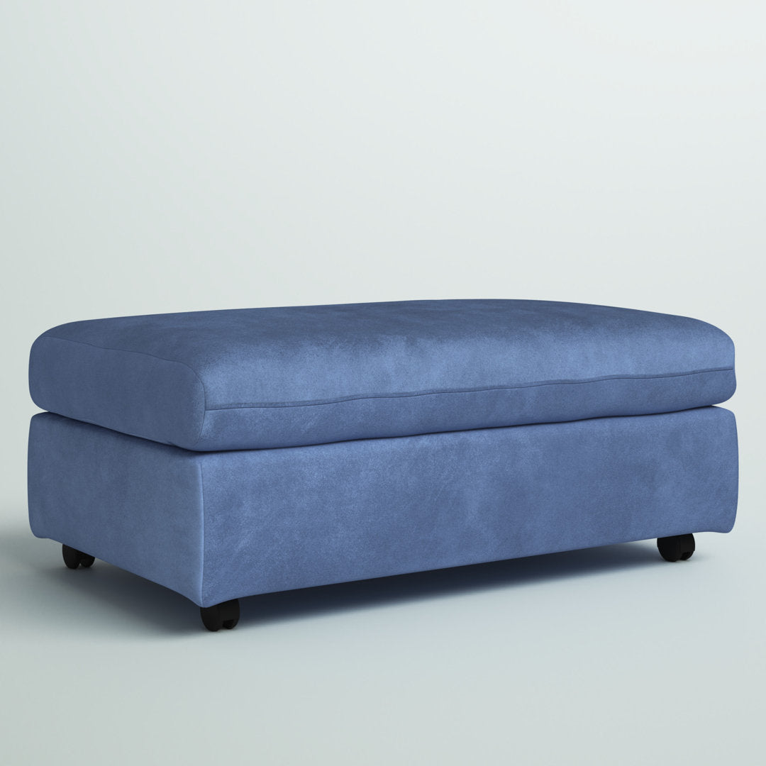 Keedah 40.5" Wide Rectangle Standard Ottoman Latitude Run® Upholstery Color: Navy
