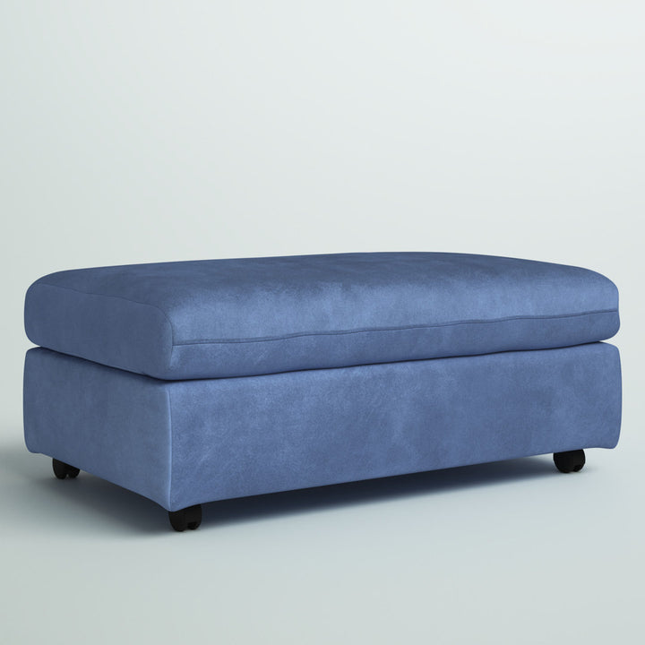 Keedah 40.5" Wide Rectangle Standard Ottoman Latitude Run® Upholstery Color: Navy