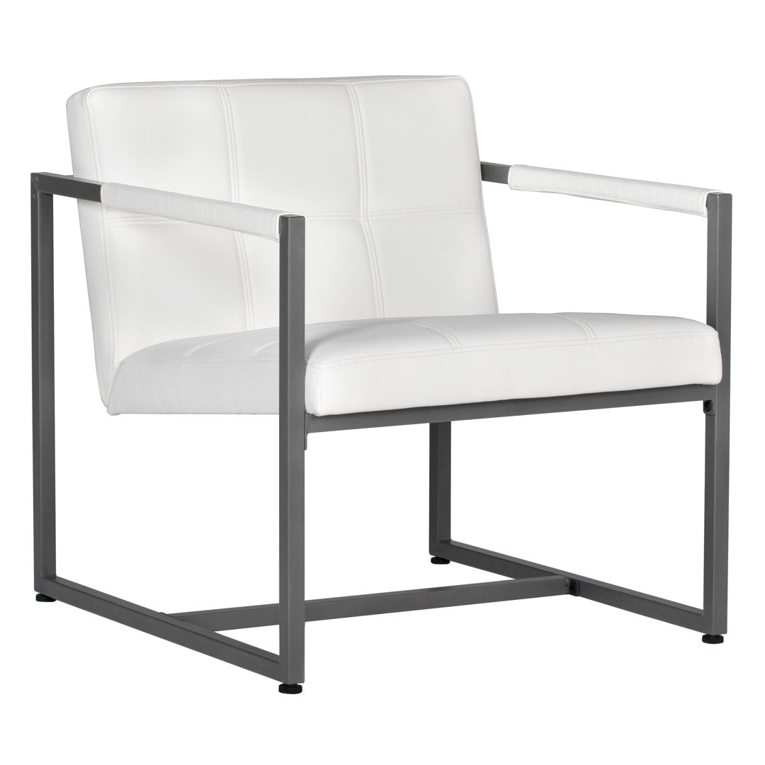 Holbeach 27.5" Wide Tufted Armchair Ivy Bronx Fabric: White Faux Leather