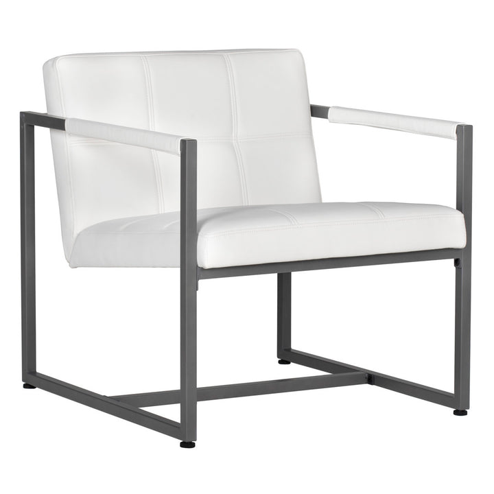 Holbeach 27.5" Wide Tufted Armchair Ivy Bronx Fabric: White Faux Leather